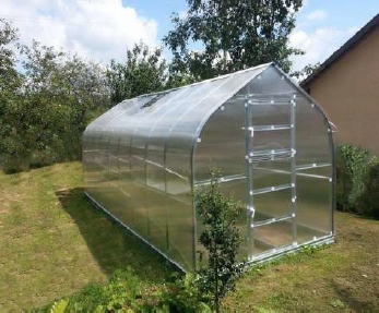 Siltumnīca KLASIKA STANDART 5 ar pamatiem 2,5x2m ar 4mm polikarbonātu (1 lūka, 1 automātiskais lūkas atvērējs)
